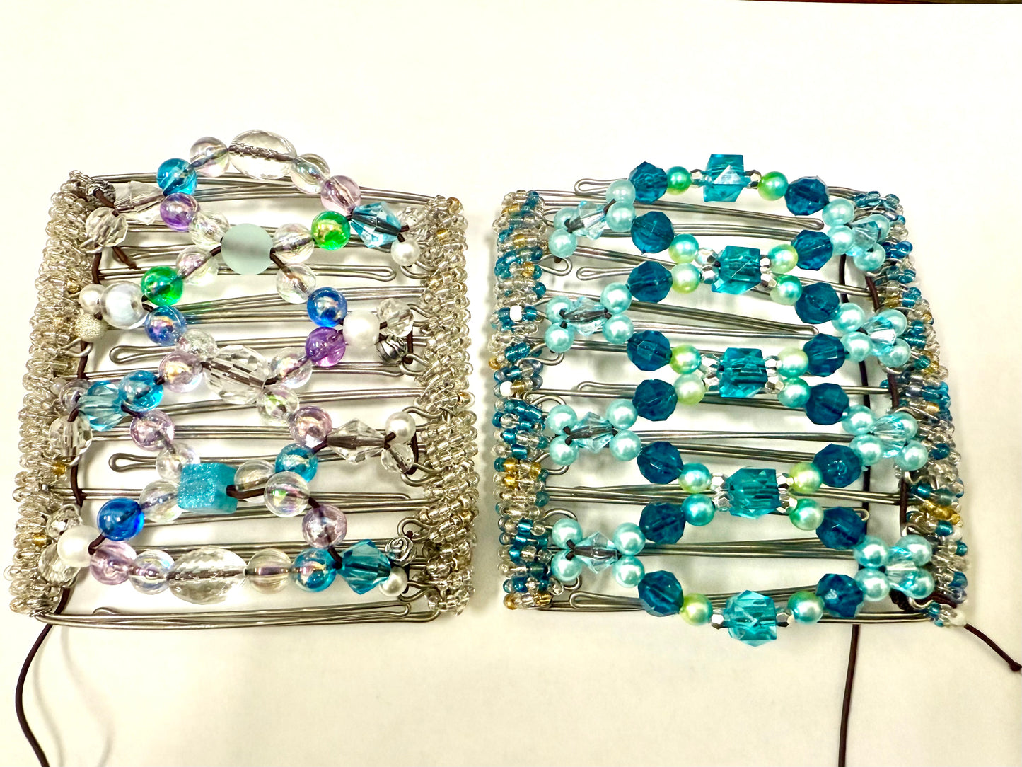 Private Listing by The Hair Jeweler for Danielle K., 7-Tooth Medium Hair Combs, Blue, Green, Aqua, Custom Order