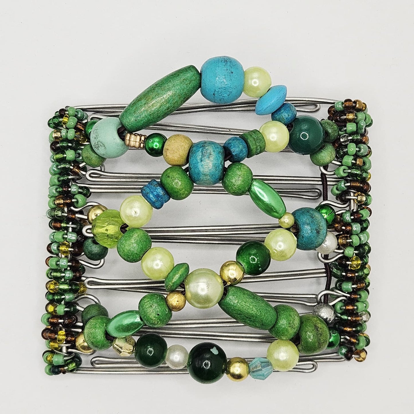 7 Tooth Medium Hair Comb, Key Lime, Green Mix, Light Green, Caribbean, Cruising, Green Lover