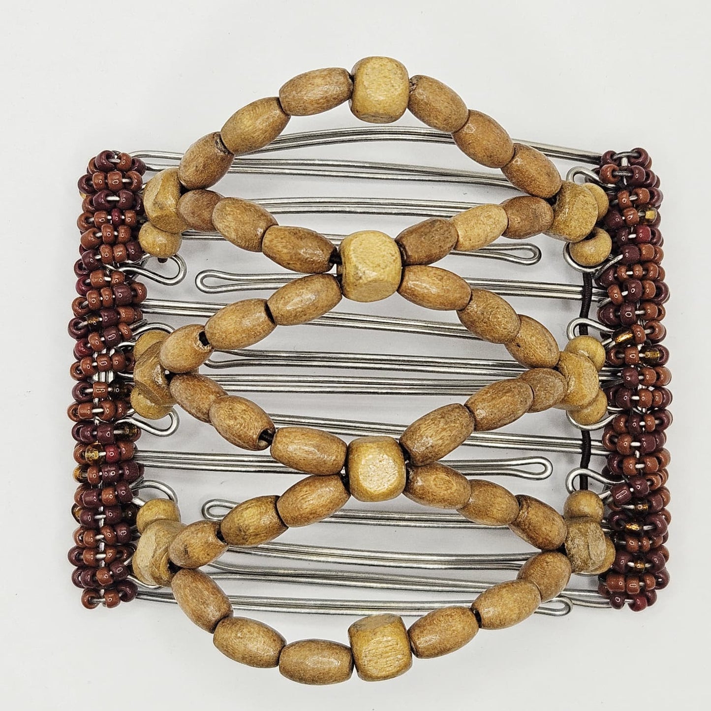 7 Tooth Medium Hair Comb, Light Brown Wood, Blonde, Unisex, Plain, Understated, Minimalist