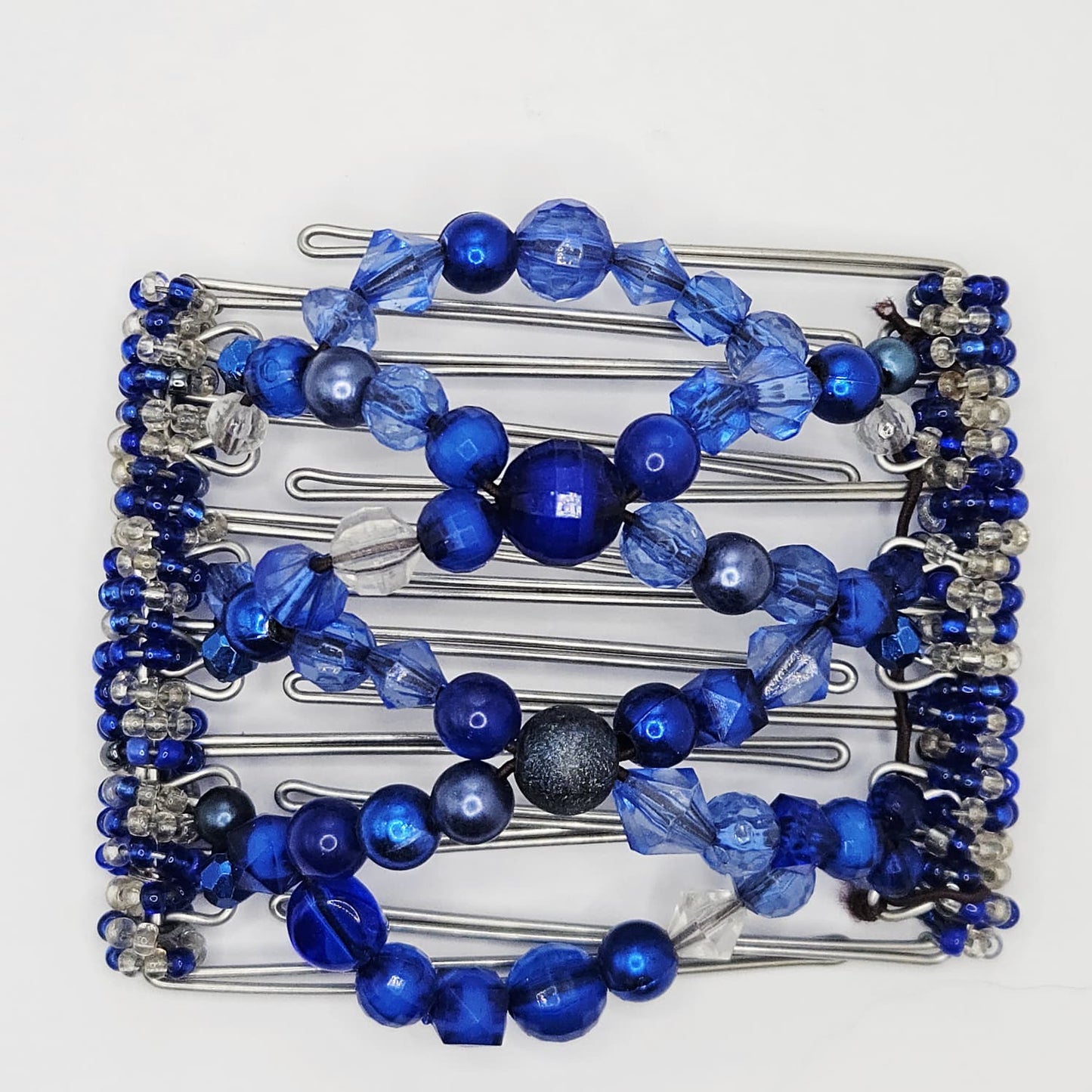 7 Tooth Medium Hair comb, Hair Clip, Royal Blue Chunky Mix, Shades of Blue, Hair Things