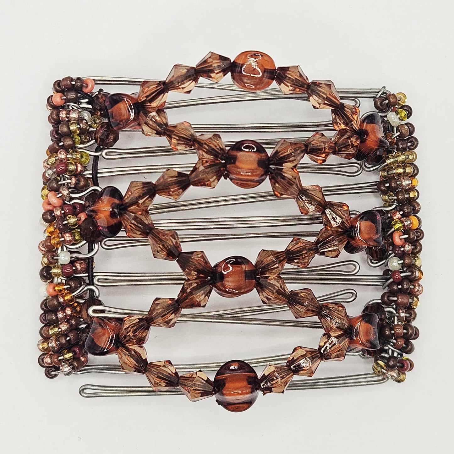 7 Tooth medium Hair comb, Amber neutral