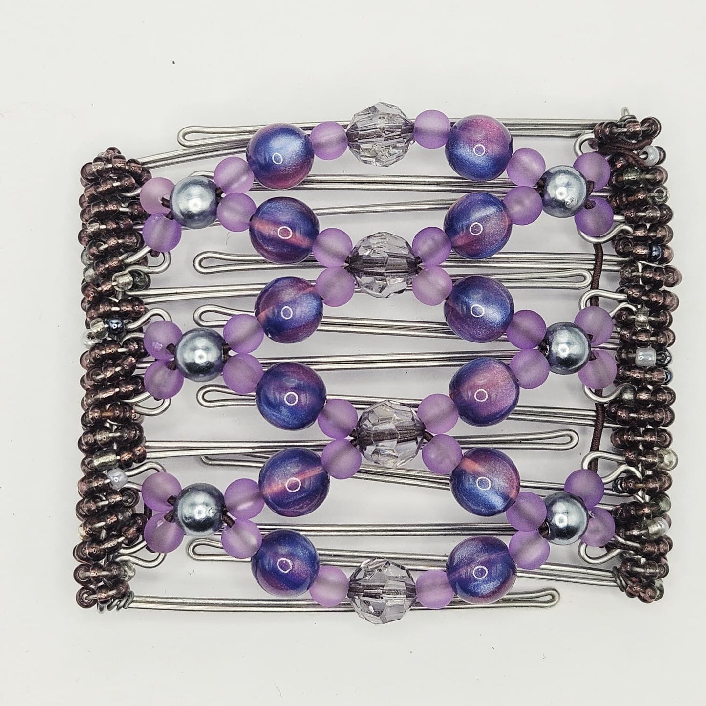 7-Tooth Medium hair comb, Purple frosted design