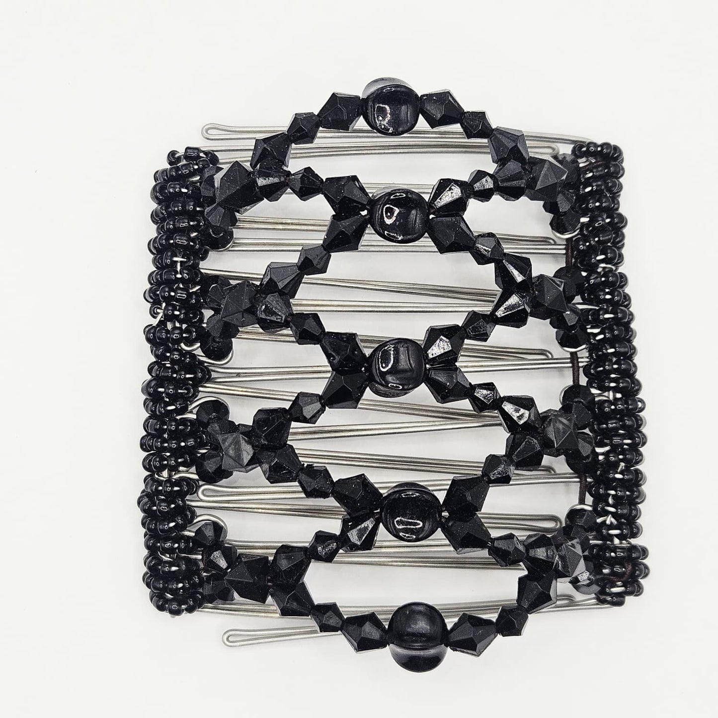 9 Tooth Large Hair comb, Classic Black sparkle