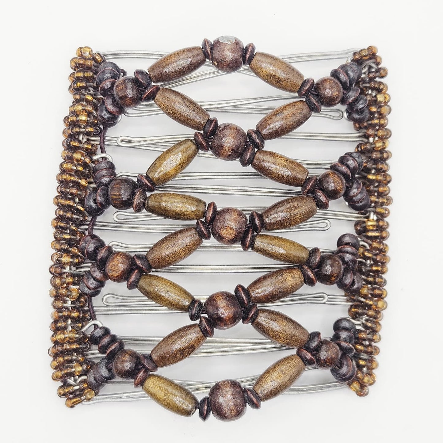 9 Tooth Large Hair comb, Dark brown wood neutral