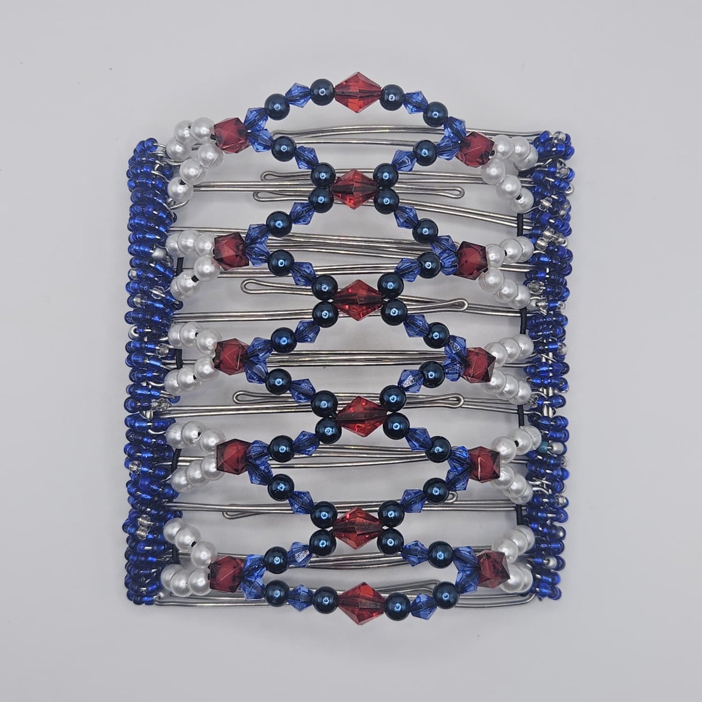 11 Tooth Extra-Large Hair comb, America, Patriot, Patriotic, Red, White, Blue, Flag, Team Colors