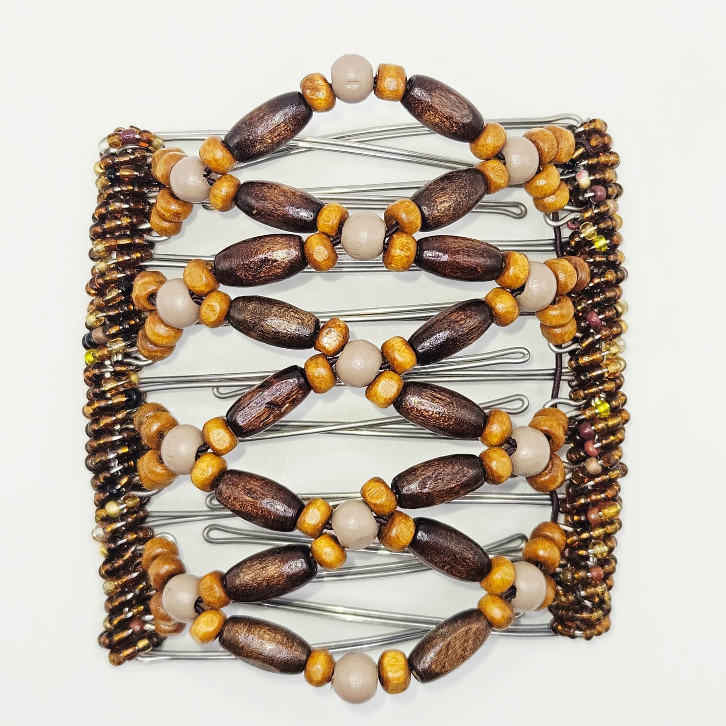 9 Tooth Large Hair comb by The Hair Jeweler Inc,, Brown Wood, Neutral, Earthy, Warm Undertones, Hair Jewelry
