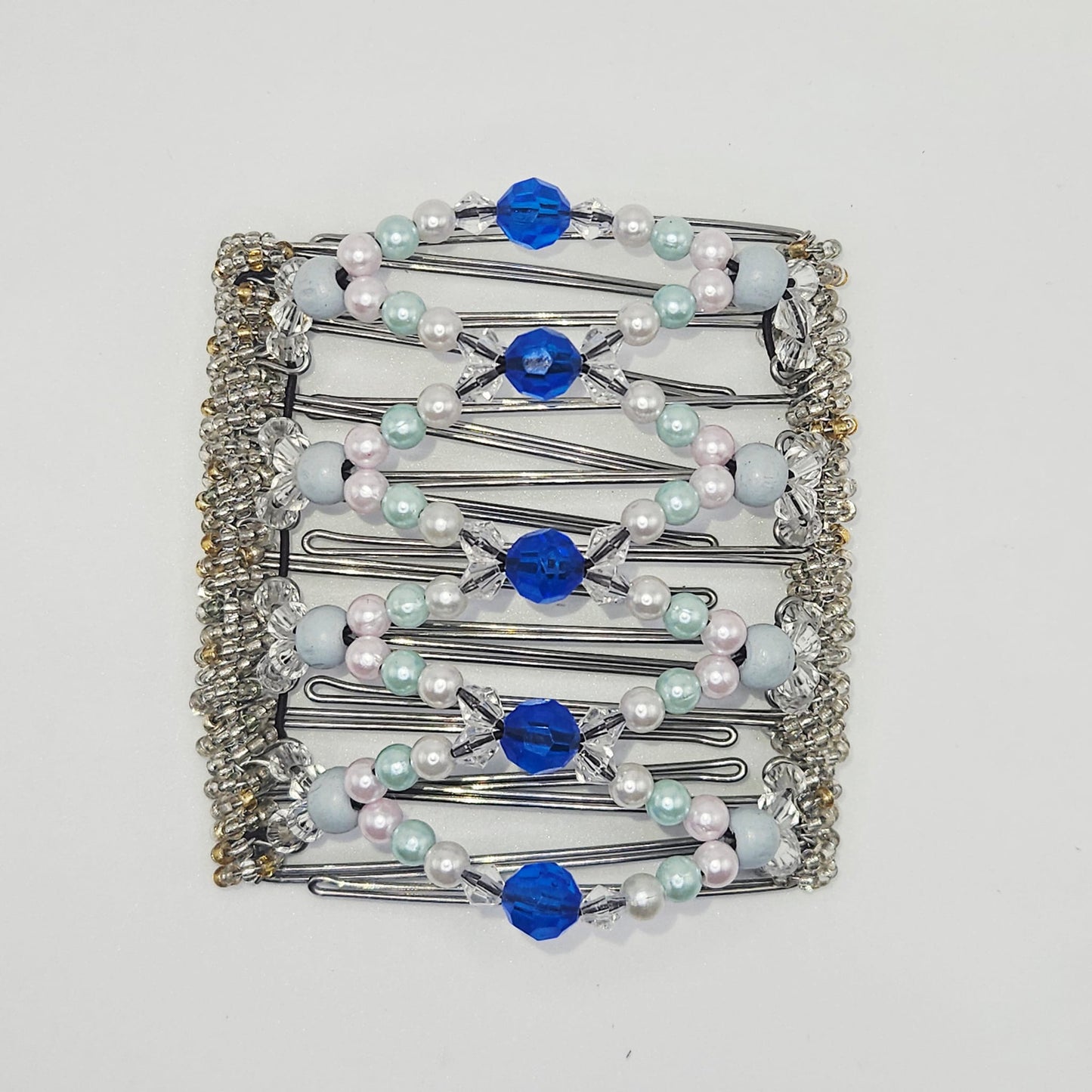 9 Tooth Large hair comb by The Hair Jeweler Inc., Pale Pink, Pale Blue, Hair Accessory, Clip, Hair Pin