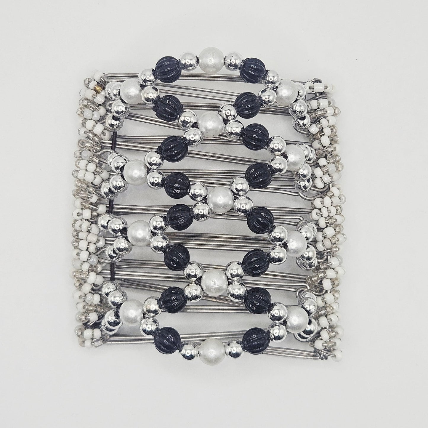 9 Tooth Large Hair Comb by The Hair Jeweler Inc. Black and silver dressy design