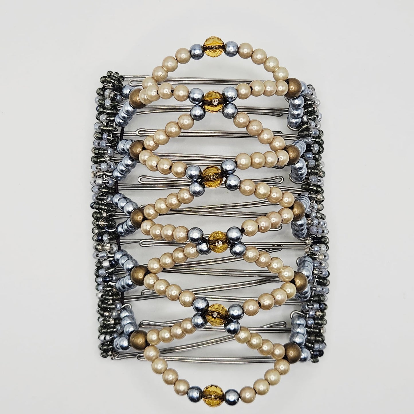 11 Tooth Extra-Large hair comb by The Hair Jeweler Inc. Gunmetal, Gray, Champagne, Olive, Gold, The Hair Jeweler Inc.