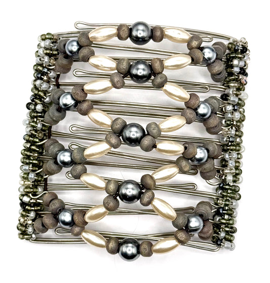 9 Tooth Large Hair Comb, Thick Hair, White, Gunmetal, Gray, Hair Jeweler, Hair Things