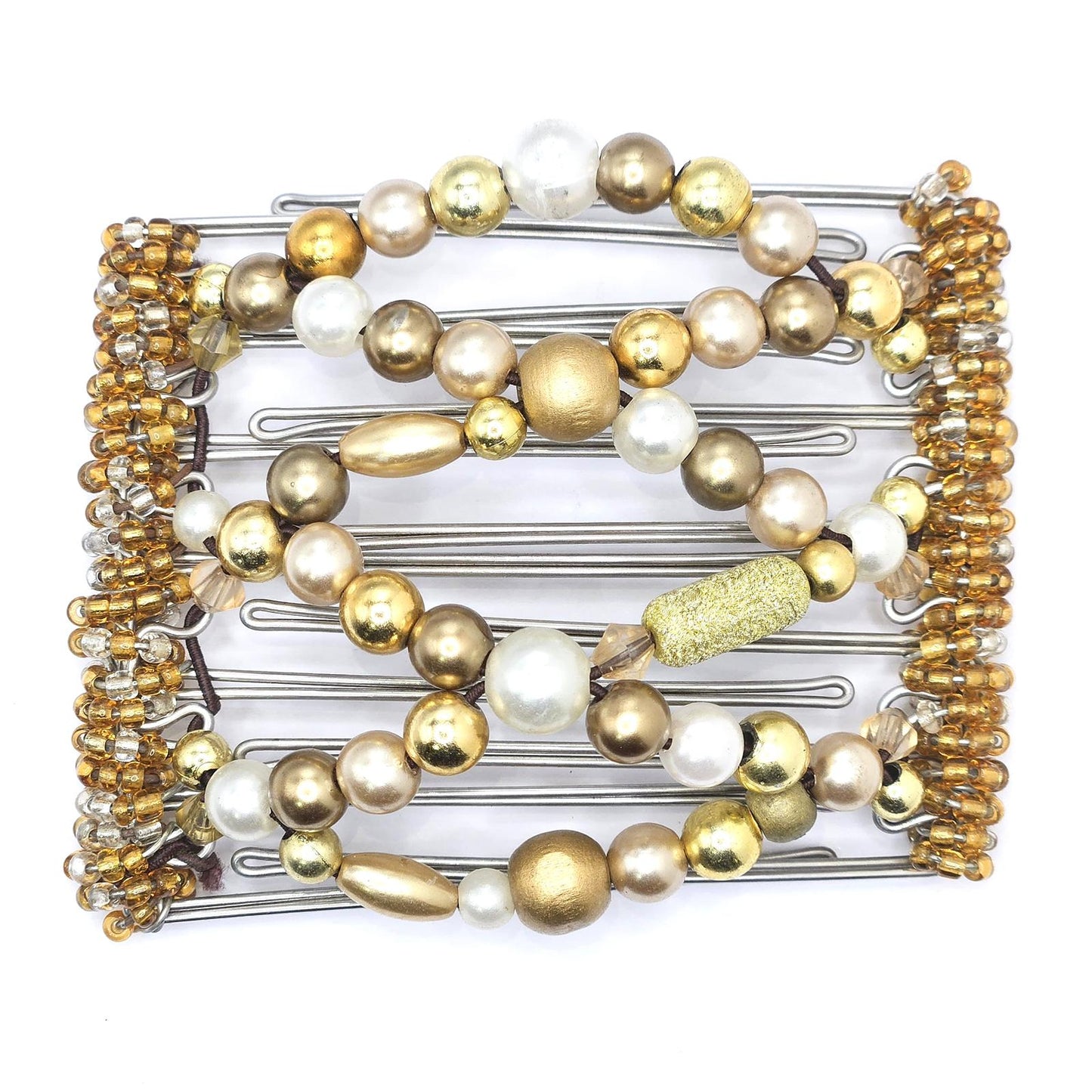 7 tooth medium hair comb golden mix