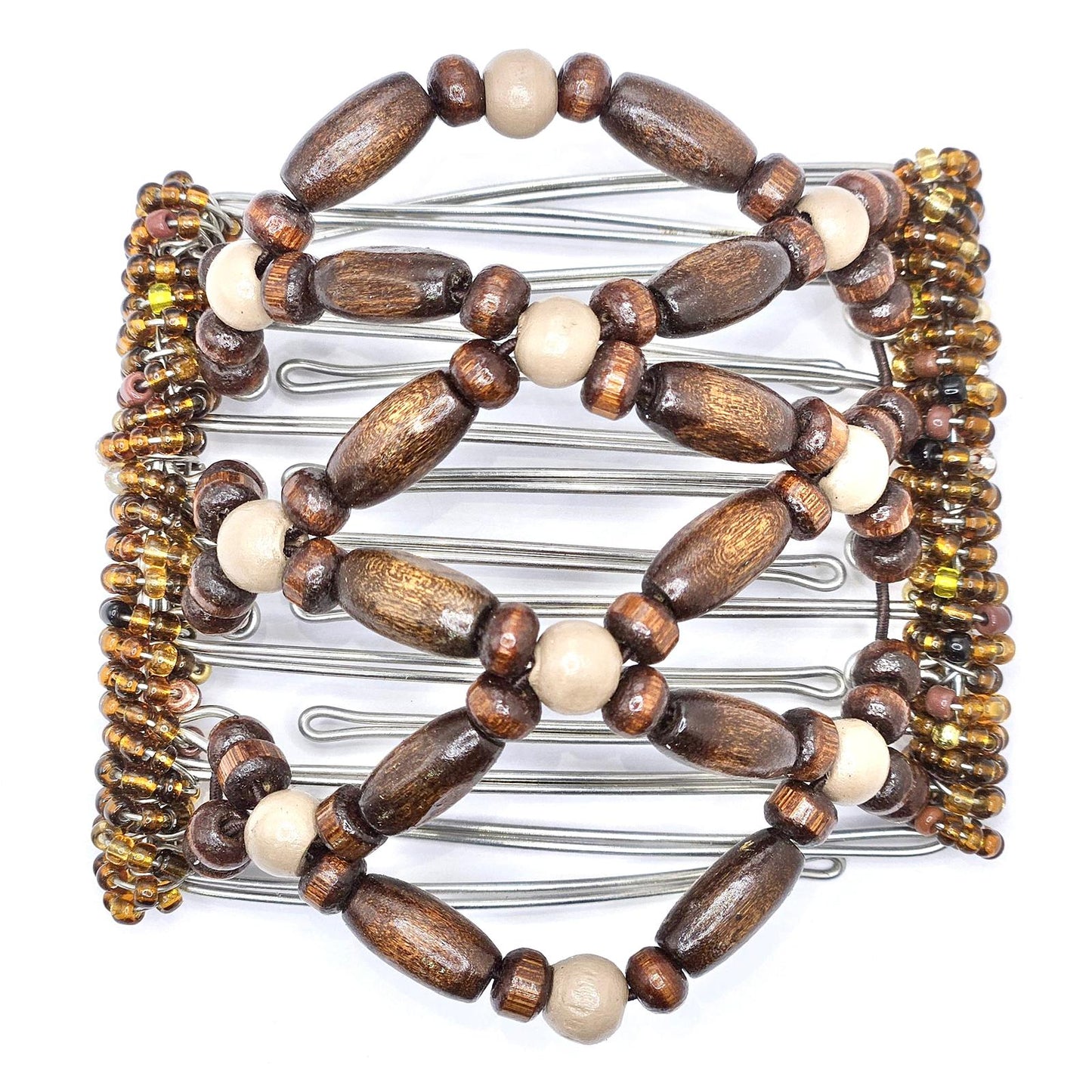 7 Tooth medium Hair comb, Dark Brown, Beige, Neutral, Brunette, Hair Clips, The Hair Jeweler Inc.