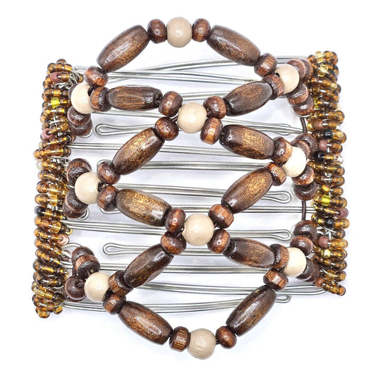 7 Tooth medium Hair comb, Dark Brown, Beige, Neutral, Brunette, Hair Clips, The Hair Jeweler Inc.