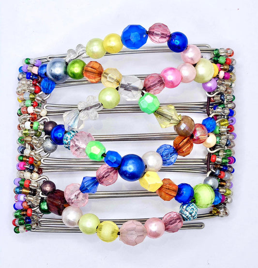 Medium 7 Tooth Hair Comb, Hair Clip, Rainbow, Jewel Tones, Multicolor, Hair Jewelry