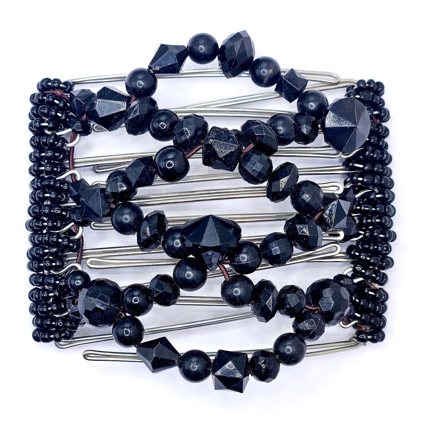 7 Tooth Medium Hair Comb, Hair Accessory, Black, Black Sparkle, Dressy, Elegant, Hair Bling, Cocktail Party, Formalng