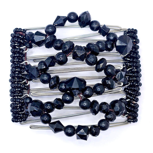 7 Tooth Medium Hair Comb, Hair Accessory, Black, Black Sparkle, Dressy, Elegant, Hair Bling, Cocktail Party, Formalng