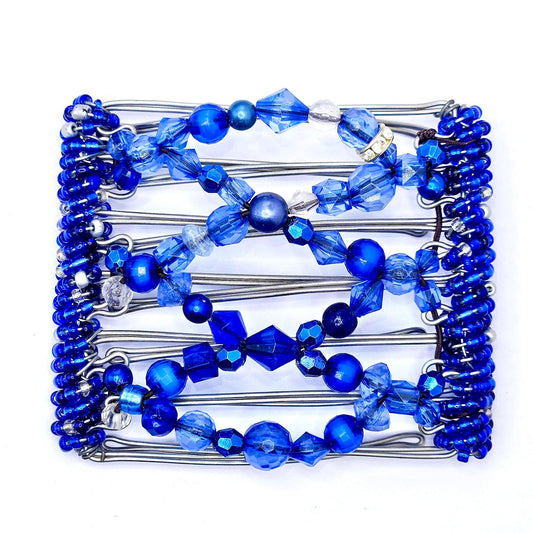 7 Tooth Medium Hair comb, Hair Clip, Royal Blue Chunky Mix, Shades of Blue, Hair Things, Gifts for Her