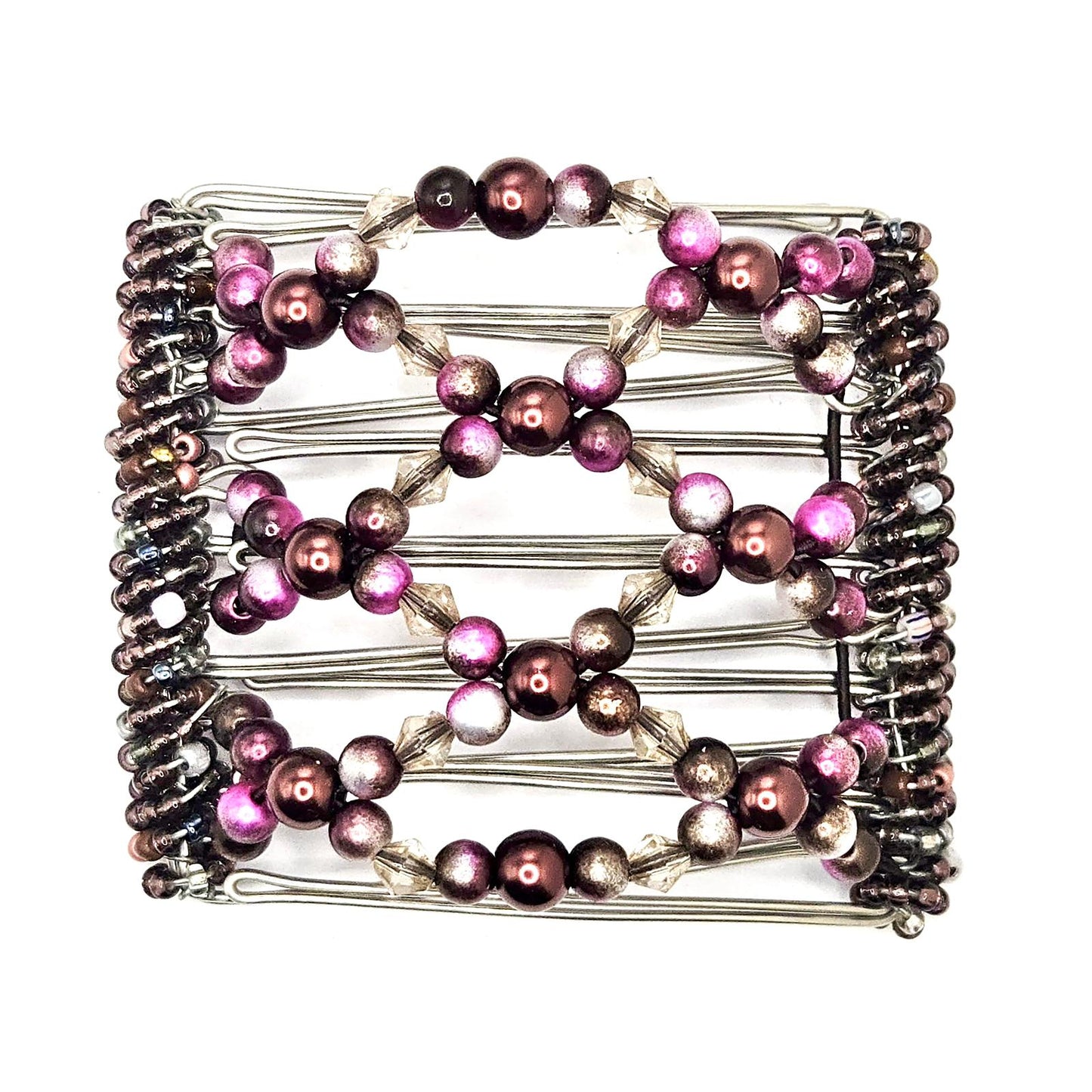 7 Tooth Medium Hair Comb, Raspberry Mocha, Dark Brown, Mauve, Wine, Medium Hair Clips