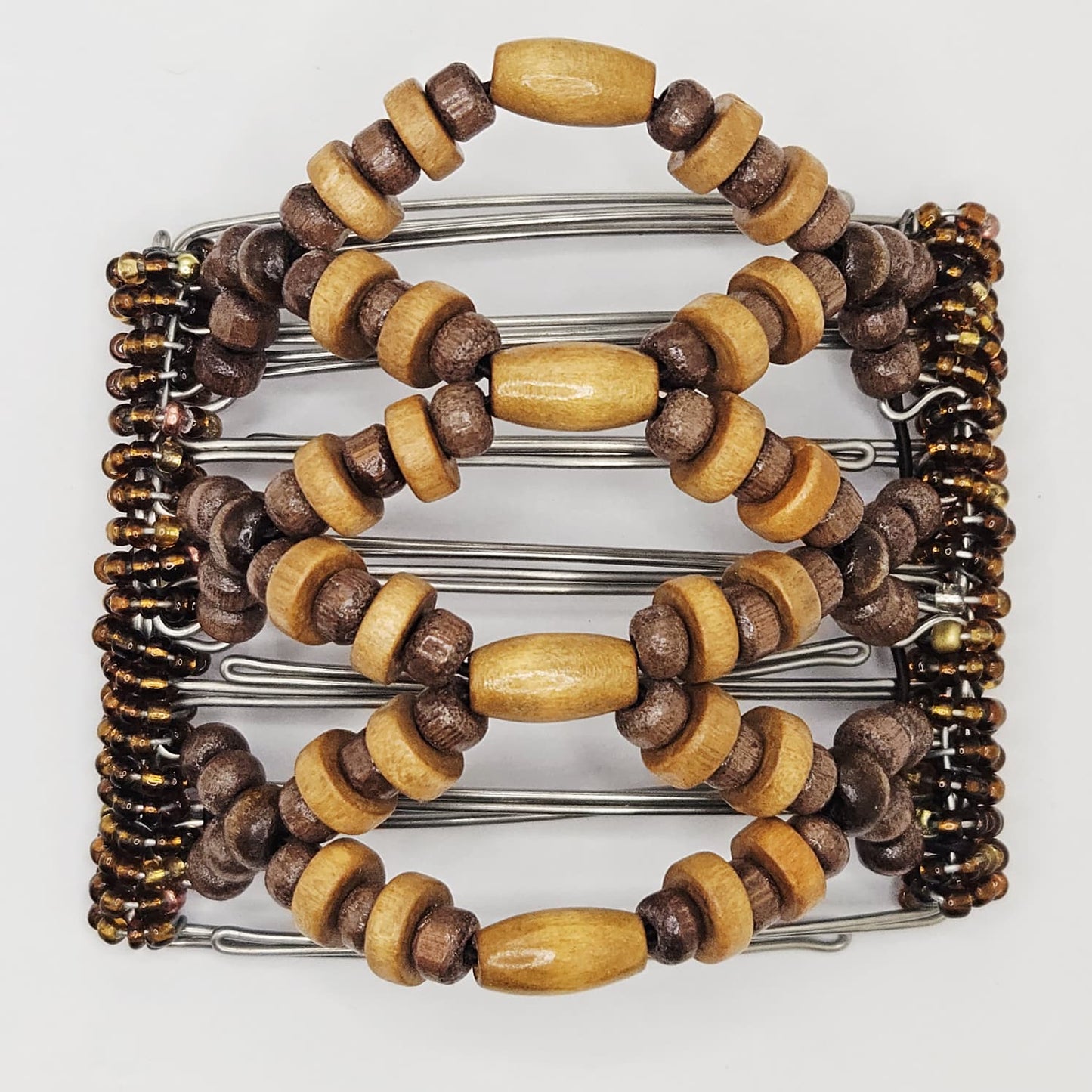 7 Tooth Medium Hair Comb, Clip, Light and Dark Brown, Blonde Wood, Neutral, Honey Blonde, Hair Things