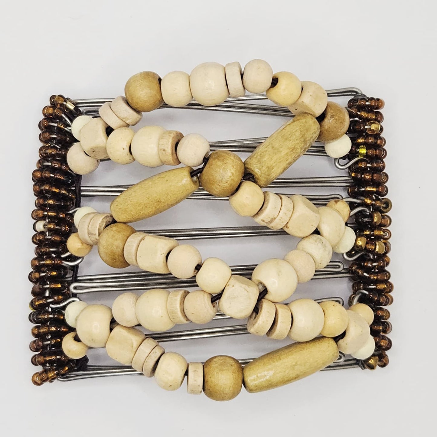 7 Tooth Medium Hair Comb, Light Brown Wood, Blonde, Unisex, Plain, Understated, Minimalist