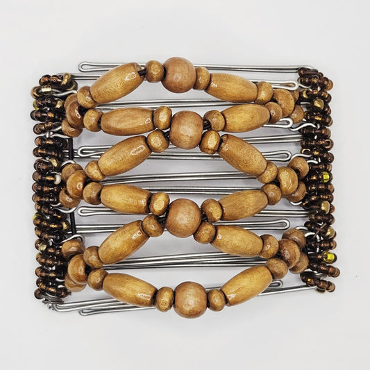 7 Tooth Medium Hair Comb, Clip, Light Brown, Blonde Wood, Neutral, Honey Blonde, Hair Accessories