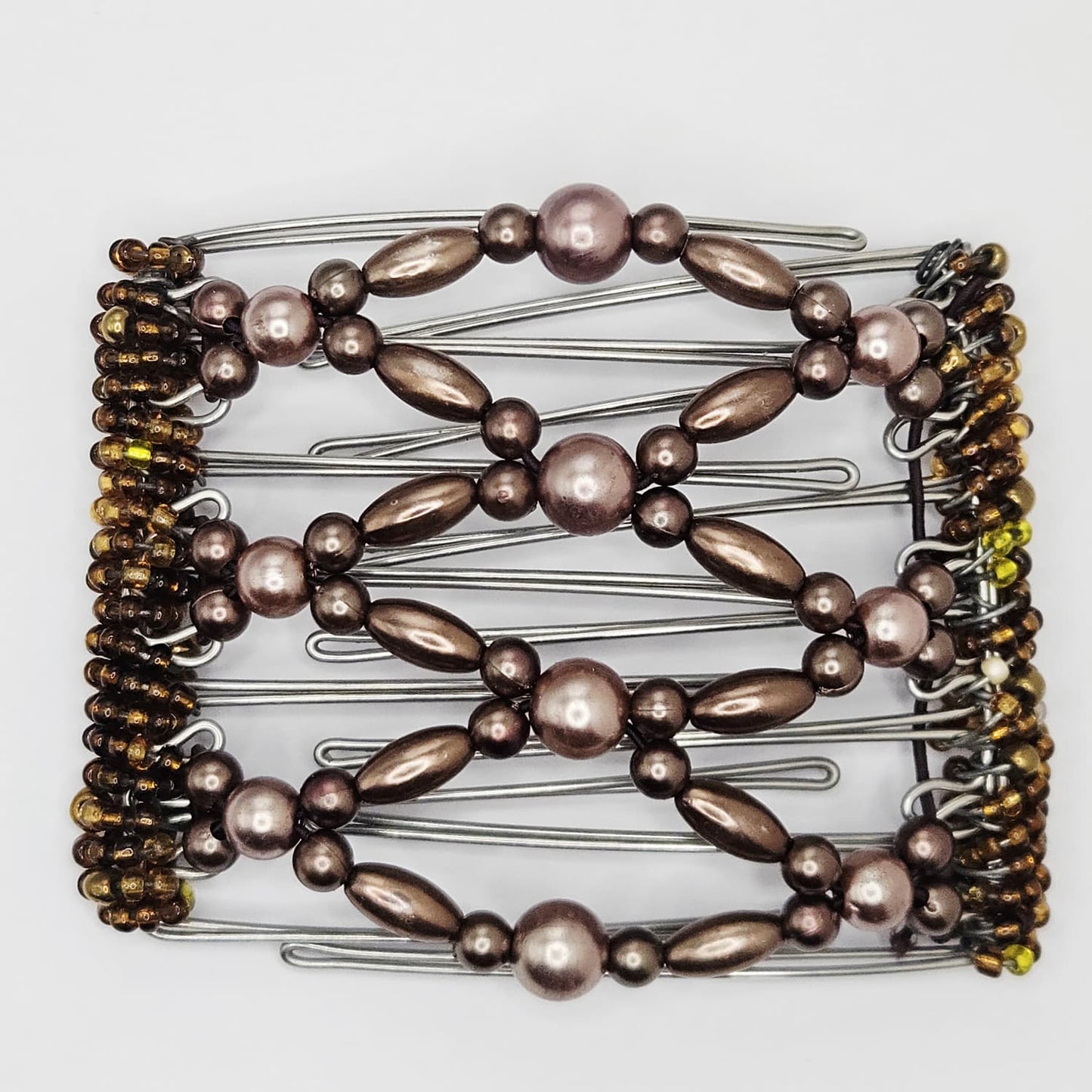 7 Tooth Medium Hair Comb, Bronze, Brown, Brunette, Neutral