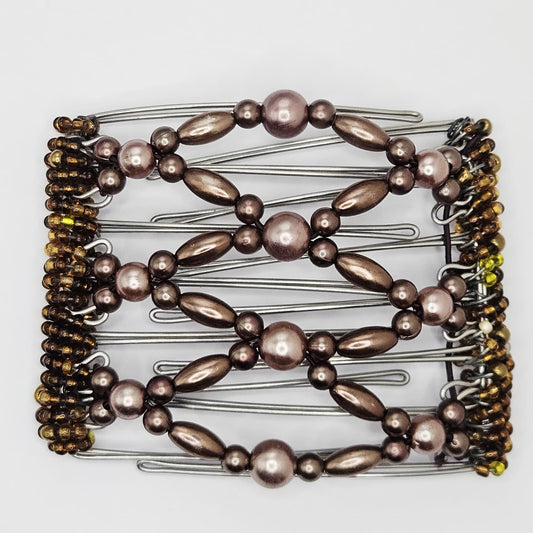 7 Tooth Medium Hair Comb, Bronze, Brown, Brunette, Neutral