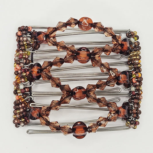 7 Tooth medium Hair comb, Amber neutral