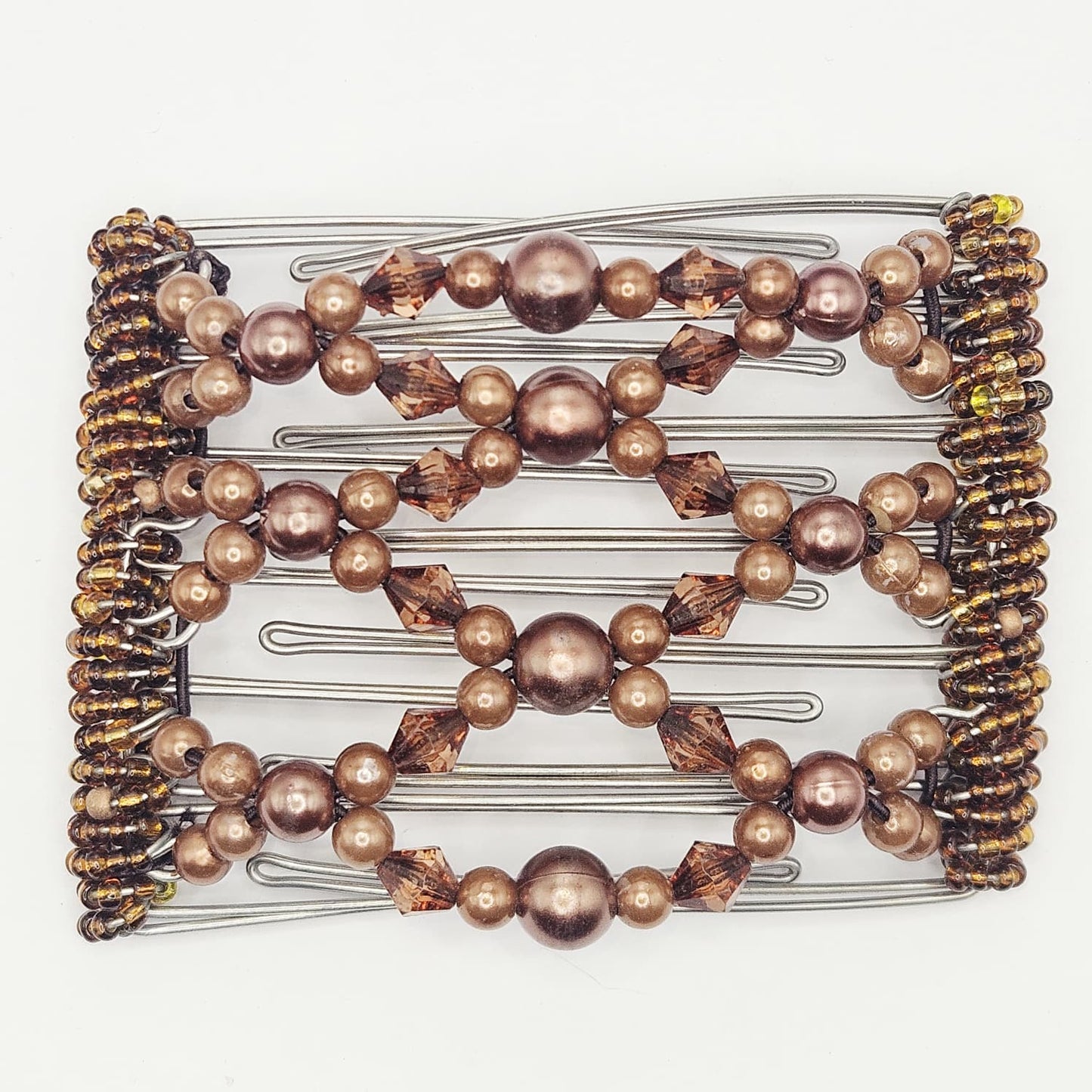 7 Tooth medium Hair comb, Copper/amber neutral