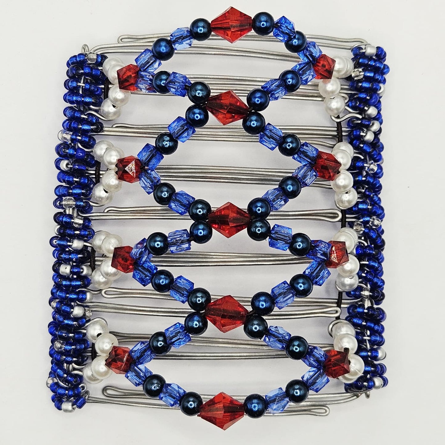 9 Tooth Large Hair comb, America, Patriot, Patriotic, Red, White, Blue, Flag, Team Colors