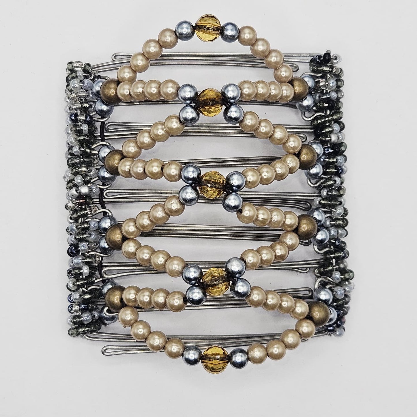 9 Tooth Large Hair comb,, Gunmetal, Gray, Champagne, Olive, Gold, The Hair Jeweler Inc.