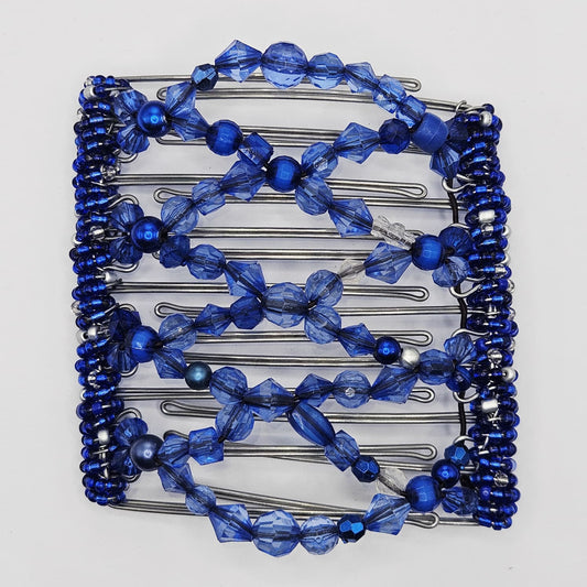 9 Tooth Large Hair comb, Hair Clip, Royal Blue Chunky Mix, Shades of Blue, Hair Things, Gifts for Her