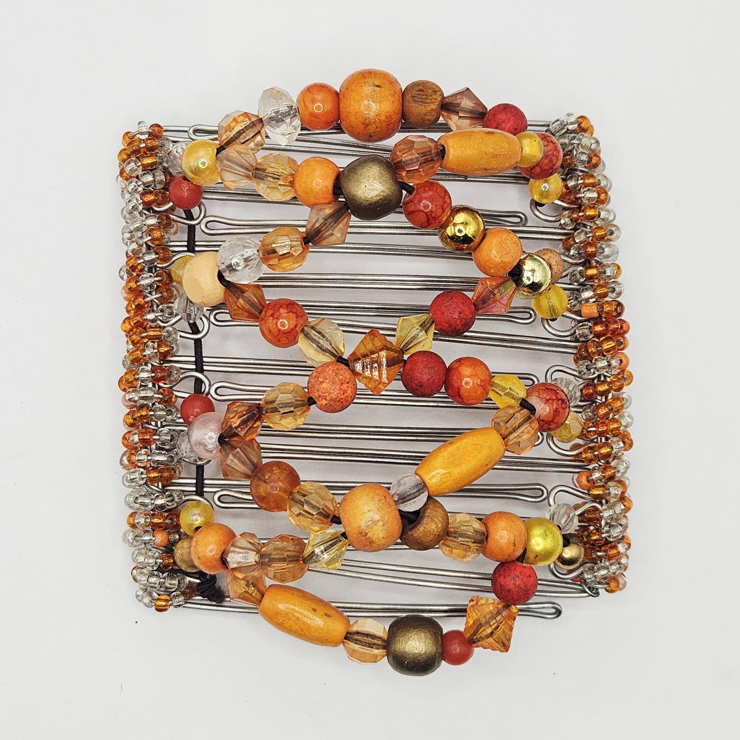 9 Tooth Large Hair comb, Orange mix and match design