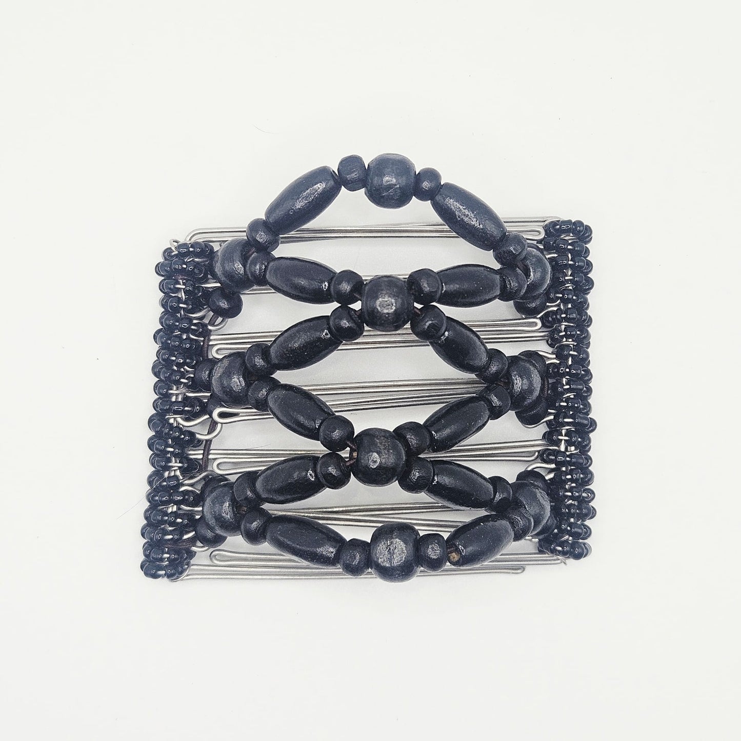7 Tooth medium Hair comb by The Hair Jeweler Inc, Black wood , neutral !!