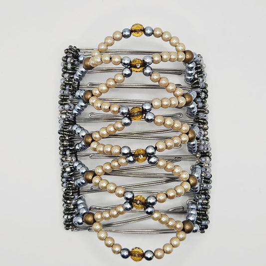 11 Tooth Extra-Large hair comb by The Hair Jeweler Inc. Gunmetal, Gray, Champagne, Olive, Gold, The Hair Jeweler Inc.