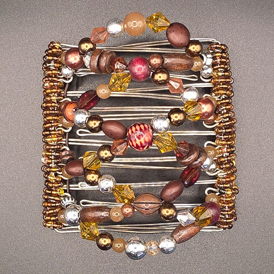 9 Tooth Large Hair comb by The Hair Jeweler Inc, bronze and gold mix , neutral design