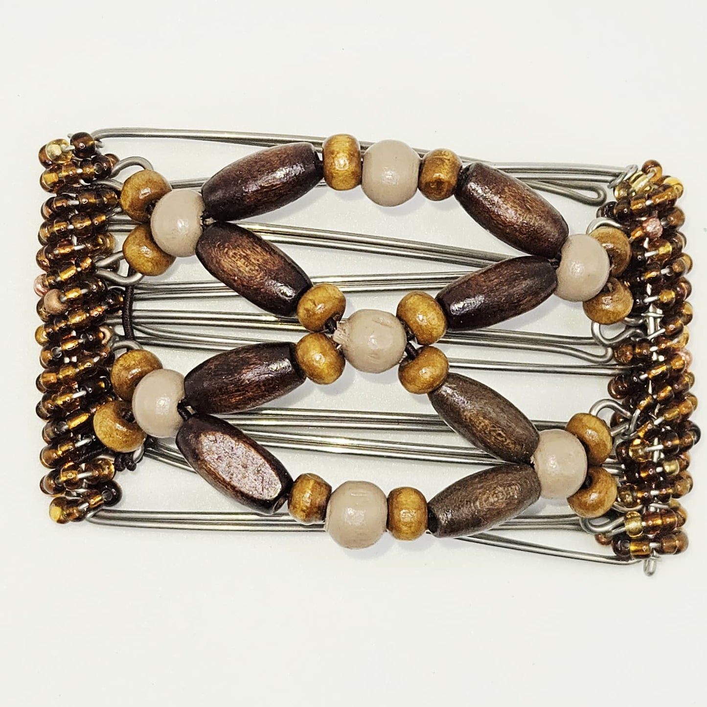 5 Tooth Small Hair Comb, Brown Wood, Neutral, Earthy, Warm Undertones, Hair Jewelry