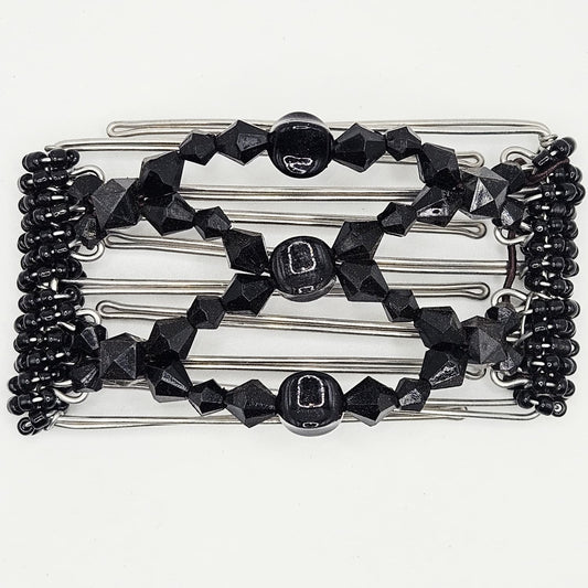 5 Tooth Small Hair comb, Classic Black sparkle