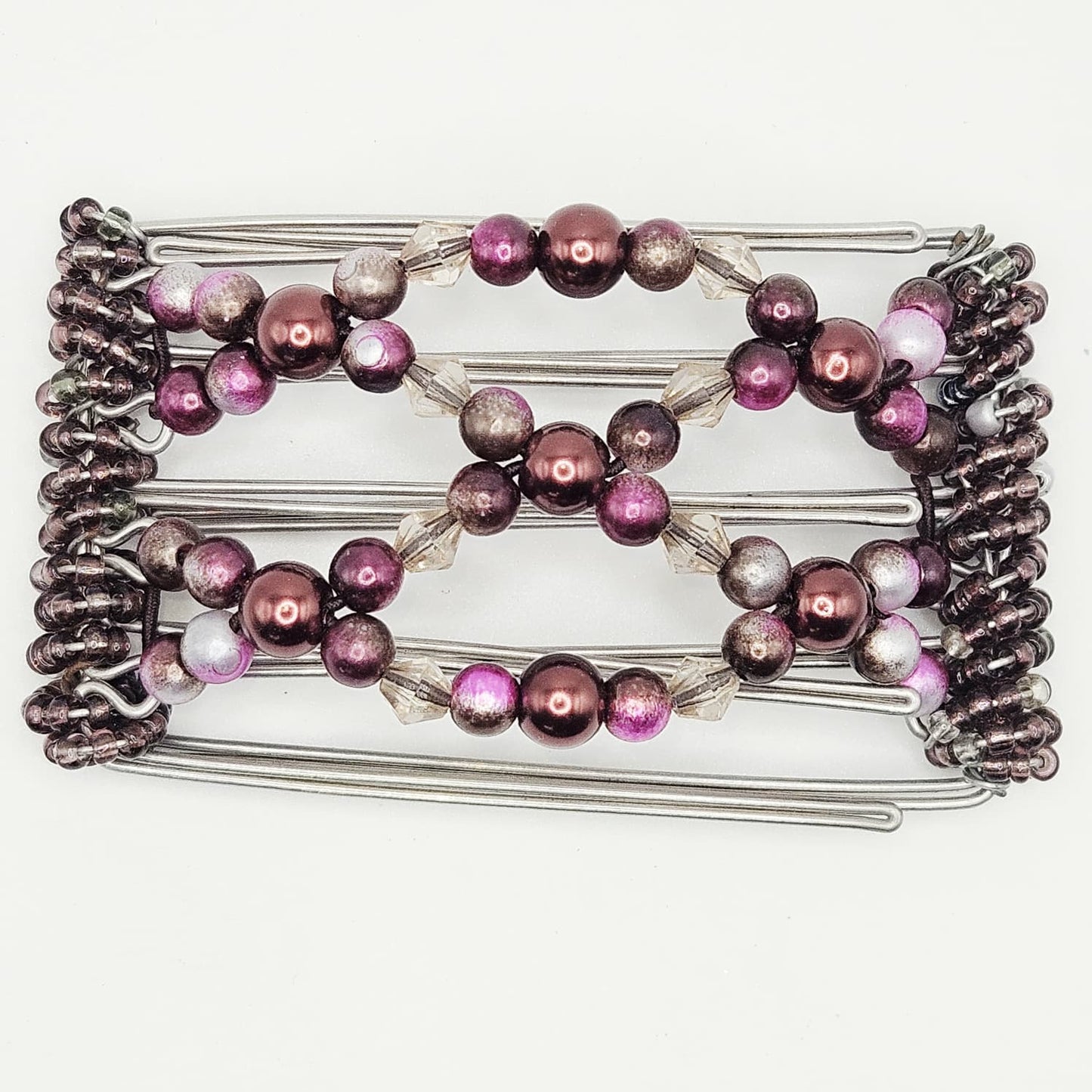 5 Tooth Small Hair Comb, Raspberry Mocha, Dark Brown, Mauve, Wine, Small Hair Clips