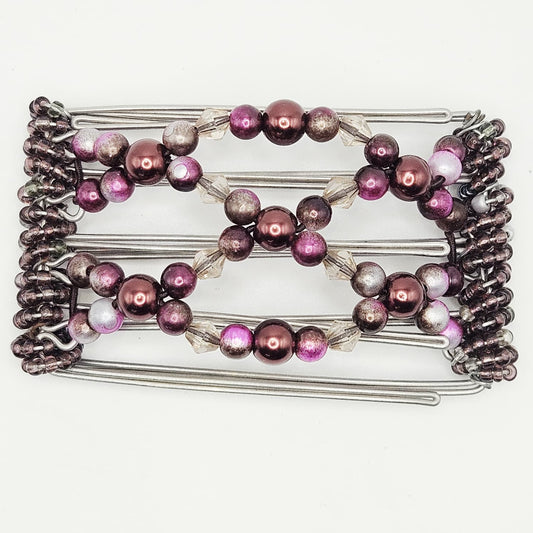 5 Tooth Small Hair Comb, Raspberry Mocha, Dark Brown, Mauve, Wine, Small Hair Clips