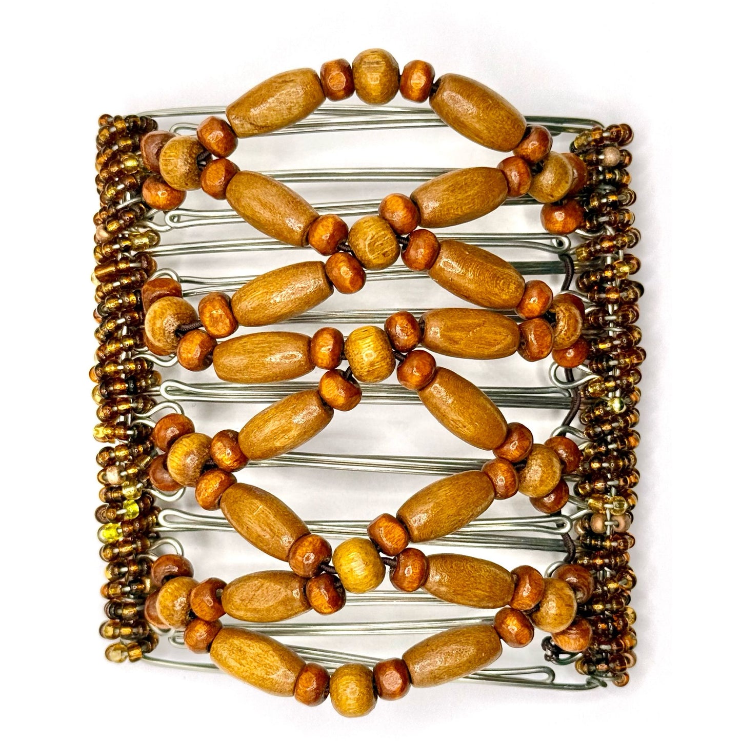 9 Tooth Large Hair Comb, Light Brown Wood, Blonde, Neutral, Minimalist, Thick Hair, The Hair Jeweler Inc.