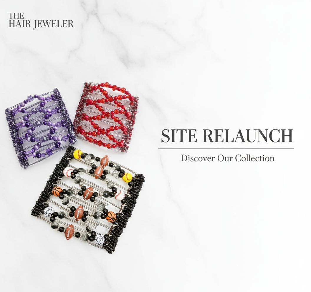 Homepage banner featuring The Hair Jeweler products